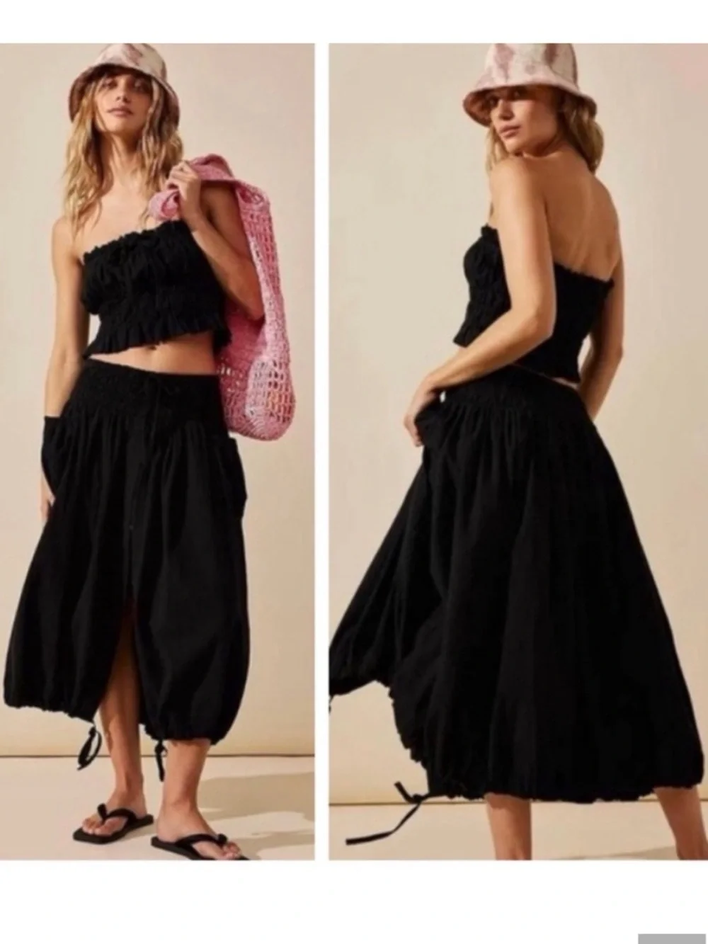 Free People Black Midi Skirt GUC - Picture 1 of 7